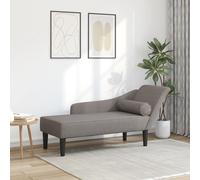 vidaXL Chaise Longue con Cuscini Tortora in Tessuto