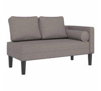 vidaXL Chaise Longue con Cuscini Tortora in Tessuto