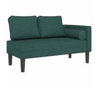 vidaXL Chaise Longue con Cuscini Verde Scuro in Tessuto