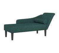 vidaXL Chaise Longue con Cuscini Verde Scuro in Tessuto, divano letto, divano imbottito, seduta da soggiorno, dormeuse, seduta da salotto
