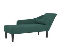 vidaXL Chaise Longue con Cuscini Verde Scuro in Velluto, divano letto, divano imbottito, seduta da soggiorno, dormeuse, seduta da salotto