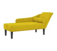 vidaXL Chaise Longue con Cuscini Giallo in Velluto, divano letto, divano imbottito, seduta da soggiorno, dormeuse, seduta da salotto, divano 2 posti