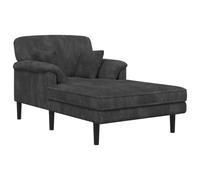 vidaXL Chaise longue Grigio Scuro Tessuto in velluto a coste