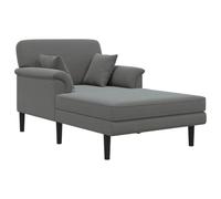 vidaXL Chaise longue Grigio Scuro Velluto