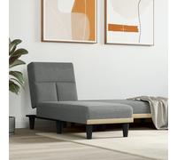 vidaXL Chaise Longue in Tessuto Grigio Scuro