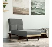 vidaXL Chaise Longue in tessuto Grigio scuro