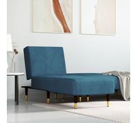 vidaXL Chaise Longue in Velluto Blu