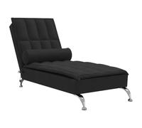 vidaXL Chaise Longue Massaggi con Capezzale Nero in Tessuto