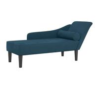 vidaXL Chaise Longue con Cuscini Blu in Velluto, divano letto, divano imbottito, seduta da soggiorno, dormeuse, seduta da salotto, divano 2 posti