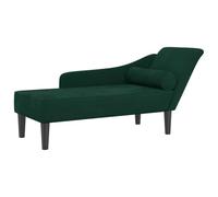 vidaXL Chaise Longue con Cuscini Verde Scuro in Velluto, divano letto, divano imbottito, seduta da soggiorno, dormeuse, seduta da salotto