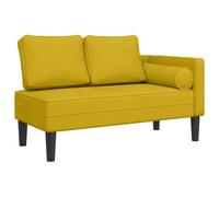 vidaXL Chaise Longue divano 2 posti con cuscini – Giallo in velluto