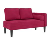 vidaXL Chaise Lounge con cuscini – Velluto, divano letto Rosso Vino