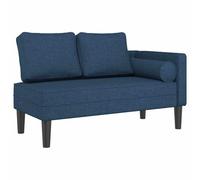 vidaXL Chaise Longue con Cuscini Blu in Tessuto