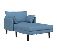 vidaXL Chaise longue oversize Blu Tessuto in velluto a coste