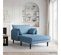 vidaXL Chaise longue oversize Blu Tessuto in velluto a coste