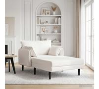 vidaXL Chaise longue oversize Crema Bouclé
