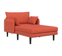 vidaXL Chaise longue oversize Rosso Arancio Tessuto in velluto a coste