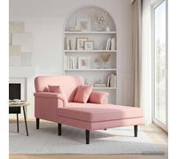vidaXL Chaise longue Rosa Velluto