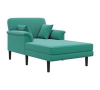 vidaXL Chaise longue Turchese Velluto