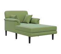 vidaXL Chaise longue Verde chiaro Velluto