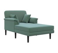 vidaXL Chaise longue Verde Mare Velluto