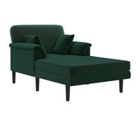 vidaXL Chaise longue Verde Scuro Velluto