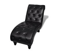 vidaXL Chaise Lounge Chesterfield in Pelle Sintetica Marrone Poltrona Letto