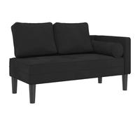 vidaXL Chaise Lounge con Cuscini Nero in Velluto, divano letto, divano imbottito, seduta da soggiorno, dormeuse, seduta da salotto, divano 2 posti