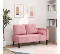 vidaXL Chaise Lounge con Cuscini Rosa in Velluto, Divano Letto, Divano Imbottito, Seduta da Soggiorno, dormeuse, Seduta da Salotto, Divano 2 posti