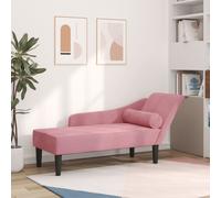 vidaXL Chaise Lounge con Cuscini Rosa in Velluto, divano letto, divano imbottito, seduta da soggiorno, dormeuse, seduta da salotto, divano 2 posti