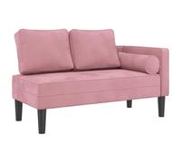 vidaXL Chaise Lounge con Cuscini Rosa in Velluto, Divano Letto, Divano Imbottito, Seduta da Soggiorno, dormeuse, Seduta da Salotto, Divano 2 posti