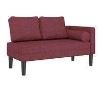 vidaXL Chaise Lounge con Cuscini Rosso Vino in Tessuto