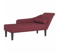 vidaXL Chaise Lounge con Cuscini Rosso Vino in Tessuto