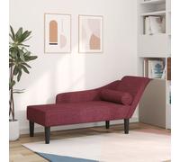 vidaXL Chaise Lounge con Cuscini Rosso Vino in Tessuto, Divano Letto, Divano Imbottito, Seduta da Soggiorno, dormeuse, Seduta da Salotto