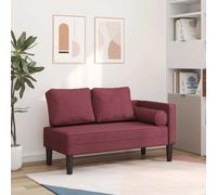 vidaXL Chaise Lounge con Cuscini Rosso Vino in Tessuto