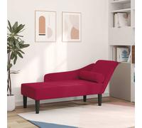 vidaXL Chaise Lounge con Cuscini Rosso Vino in Velluto, divano letto, divano imbottito, seduta da soggiorno, dormeuse, seduta da salotto