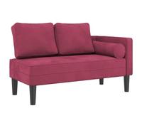 vidaXL Chaise Lounge con Cuscini Rosso Vino in Velluto, divano letto, divano imbottito, seduta da soggiorno, dormeuse, seduta da salotto