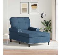 vidaXL Chaise Lounge con cuscino Blu 91 x 157 x 91 cm Tessuto
