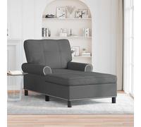 vidaXL Chaise Lounge con cuscino Grigio scuro 91 x 157 x 91 cm Tessuto