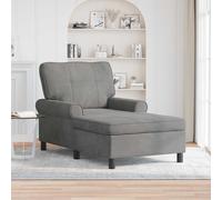 vidaXL Chaise Lounge con cuscino Grigio scuro 91 x 157 x 91 cm Velluto