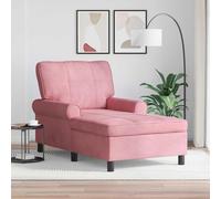 vidaXL Chaise Lounge con cuscino Rosa 91 x 157 x 91 cm Velluto