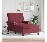 vidaXL Chaise Lounge con cuscino Rosso Vino 91 x 157 x 91 cm Tessuto