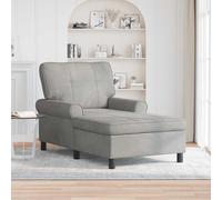 vidaXL Chaise Lounge Grigio chiaro 91 x 157 x 91 cm Velluto