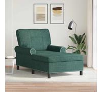 vidaXL Chaise Lounge Verde Scuro Tessuto 91 x 157 x 91 cm