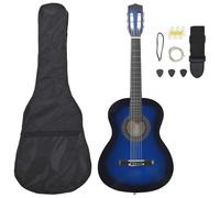 vidaXL Chitarra classica per bambini e principianti 8 pz strumento di apprendimento strumento musicale musicale musicale amatoriale blu 3/4 36"