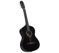 vidaXL Chitarra Classica per Principianti 4/4 Adulti Bambini Elegante Strumento Musicale con Corde Nera 39" Legno Massello di Tiglio