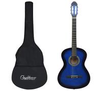 vidaXL Chitarra Classica per Principianti con Custodia Blu 4/4 39"