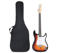 vidaXL Chitarra Elettrica Principianti Custodia Marrone Bianca 4/4 39"