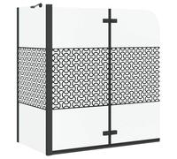vidaXL Chiusura per bagno Geometrico Nero 120x67x129 cm – Vetrata regolabile e pieghevole