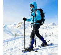 vidaXL Racchette da neve 3 in 1 con Bastoni da Trekking Blu, Giardino e Terrazza, Attrezzature da Neve Regolabili, Accessori per Freddo, Set da Trekking